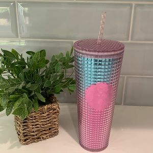 Starbucks pink and blue grid tumbler